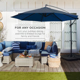 Best Choice Products 10ft Offset Hanging Outdoor Market Patio Umbrella w/ Easy Tilt Adjustment - Tan