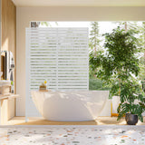 MAYEERTY 72*47" Outdoor Black Metal Privacy Panel Screen for Patio, Classic Louvered