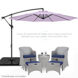 Best Choice Products 10ft Offset Hanging Outdoor Market Patio Umbrella w/ Easy Tilt Adjustment - Tan