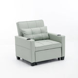 Convertible Futon Sofa Bed, 3-in-1 Multi-Functional Sleeper Chair Bed with USB Ports, Adjustable Backrest Recliner,for Living Room Bedroom Small Space, Tech Cloth, Dark Grey