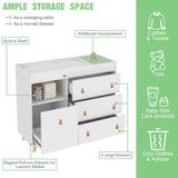 OXYLIFE 45" Baby Nursery Changing Table Dresser with 4 Drawers and Shelf for Nursery Room, White