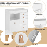 OXYLIFE 45" Baby Nursery Changing Table Dresser with 4 Drawers and Shelf for Nursery Room, White