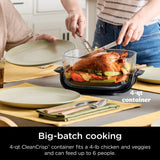 Ninja Crispi 4-in-1 Portable Glass Air Fryer Cooking System, 4-Qt & 6-Cup Containers, Cyberspace