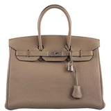 Hermes Birkin 35 Gris Tourterelle Togo with Palladium Hardware