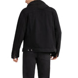 Men's Black Hooded Denim Jacket