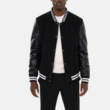 Mens Black Wool Varsity Jacket