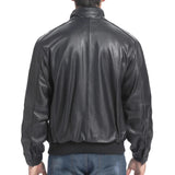 Men's Black Real sheepskin Bomber Leather Jacket