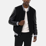 Mens Black Wool Varsity Jacket