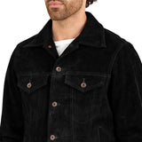 Arlen Black Trucker Suede Leather Jacket
