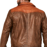 Men’s Brown Vintage Trucker Leather Jacket